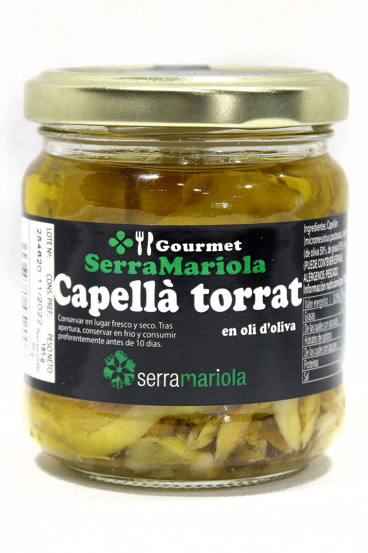 Capellán asado en aceite de oliva